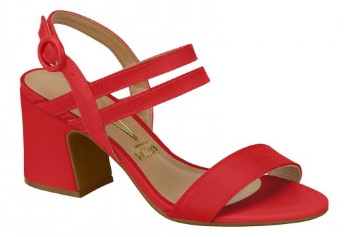 sandália vizzano salto grosso vermelha