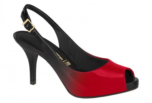 peep toe vermelho vizzano