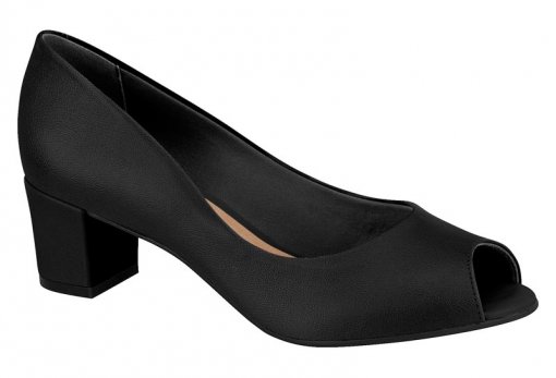 Sapato Scarpin Feminino Beira Rio Salto Grosso Preto 4777300