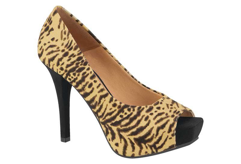 vizzano peep toe meia pata