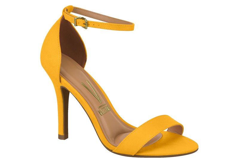 Sandalia amarela salto fino Clearance