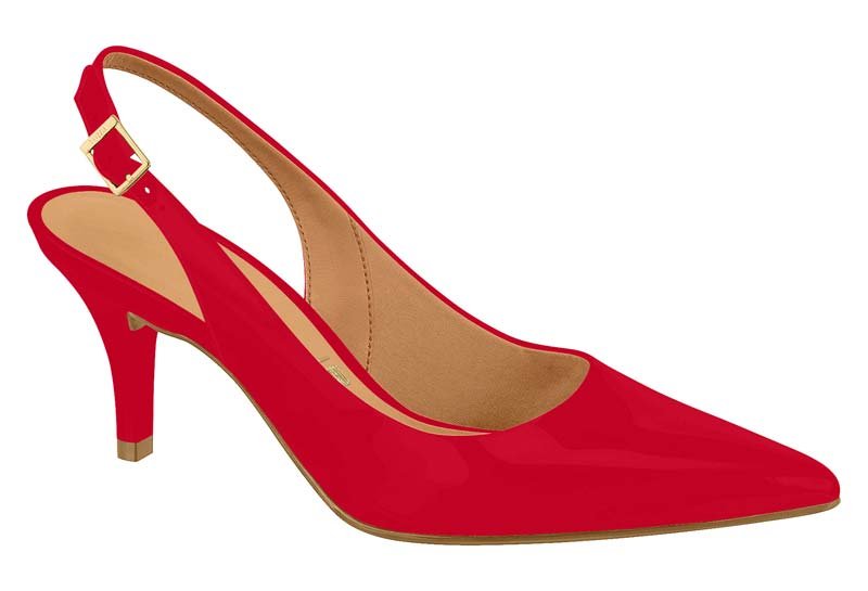 scarpin vermelho salto 7 cm