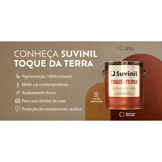 Massa Para Efeito Suvinil Toque da Terra Barro do Cerrado 5kg - Suvinil