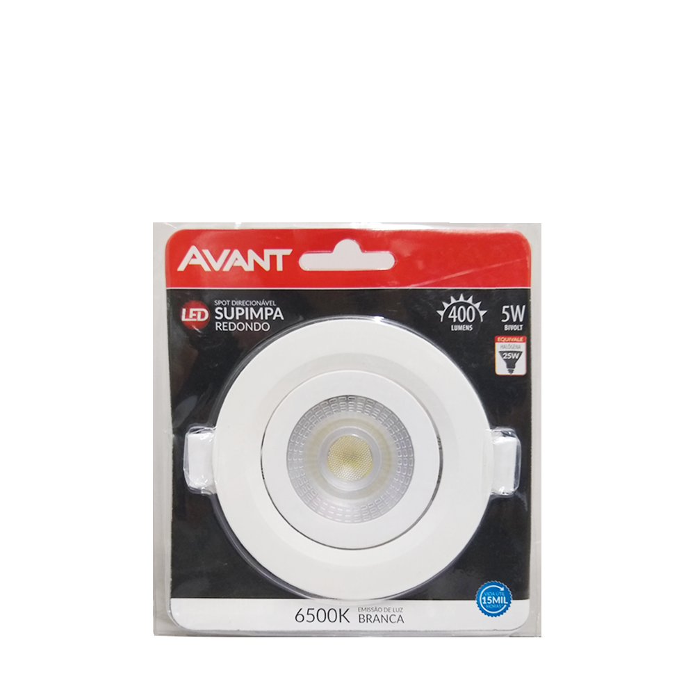 Luminaria Spot Led Supimpa Redondo 5w Branca 6500k Avant