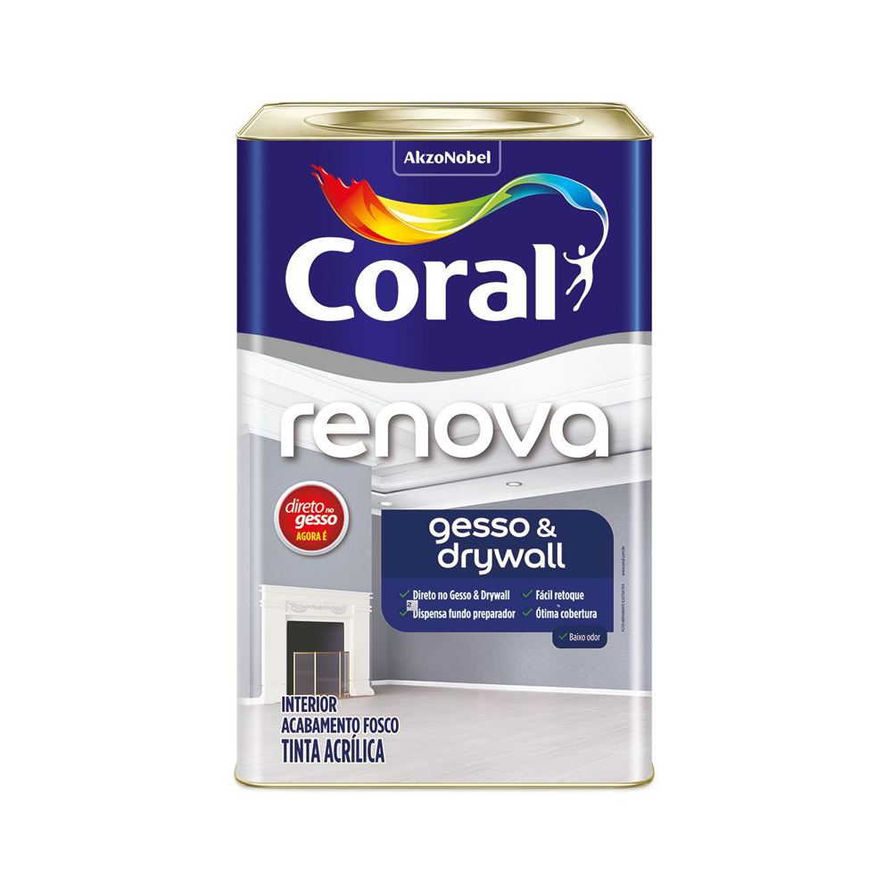 Tinta Para Gesso e Drywall Renova Branco 18l - Coral