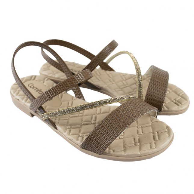 Sandália Comfortflex Rasteira Feminina - Main Image