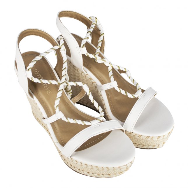 Buy sandalia anabela branca via marte Outlet