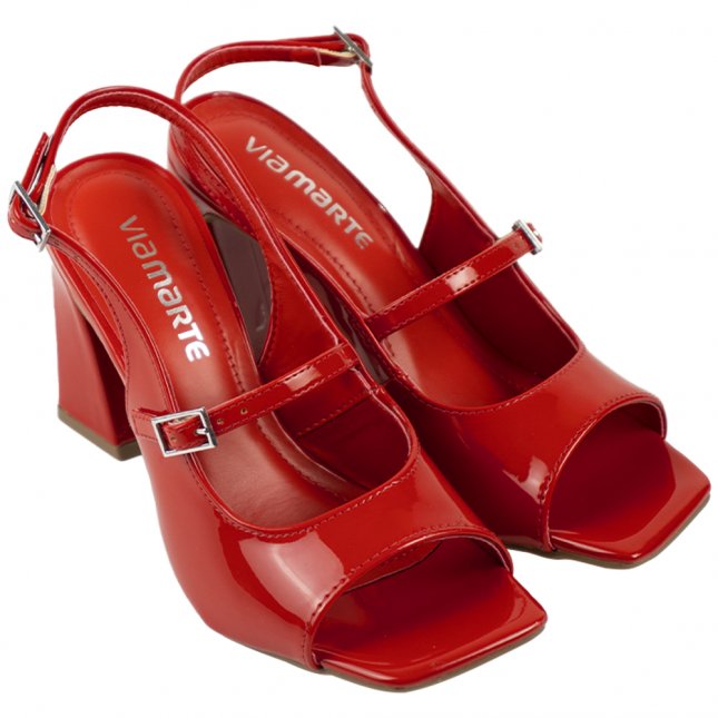 Sapato Anabela Vermelha Via Marte Sandália Salto Sandalia Via