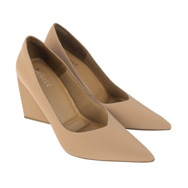 Scarpin Bebecê Sapato Salto Grosso Bico Fino Scarpin Bebecê