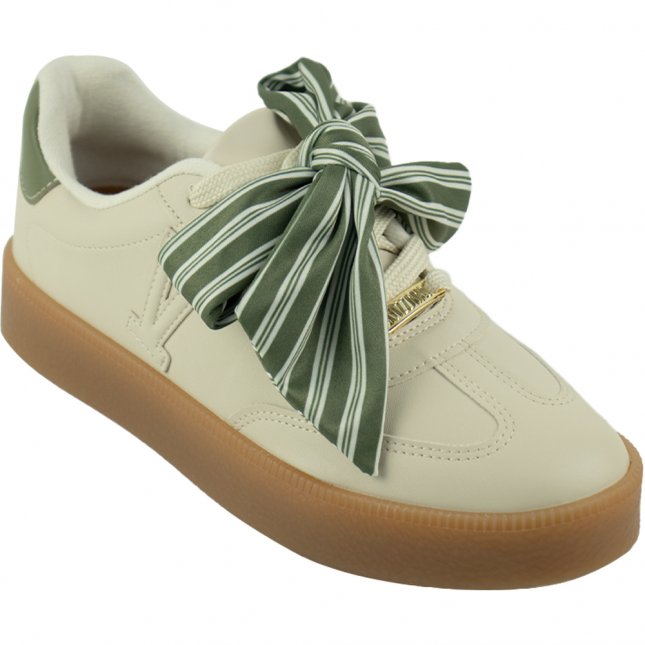 Tênis Vizzano TÃªnis Bege Feminino Tênis Vizzano Laço Feminino