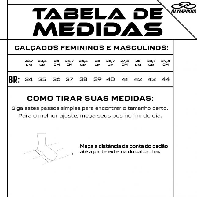 Tabela De CalÃ§ados Tamanho 40 Tênis Freeday Flip Eco Masculino