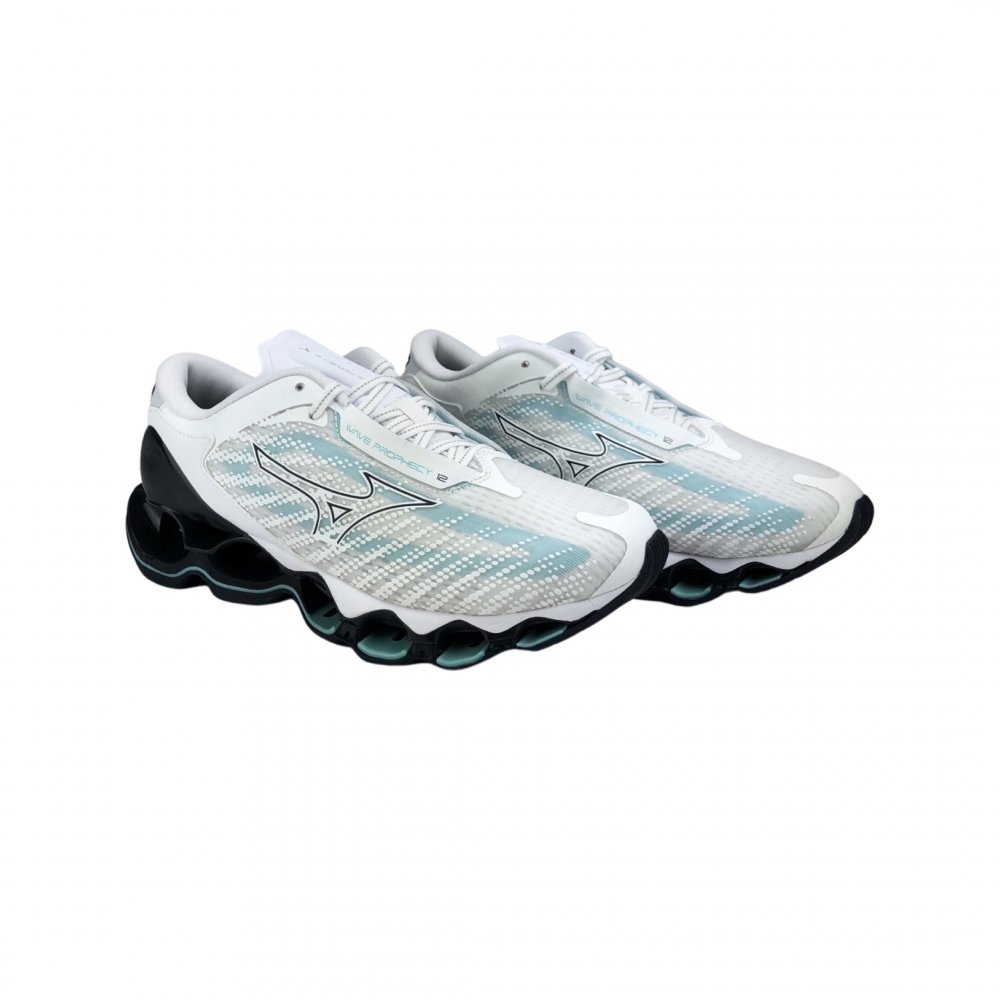 Mizuno Wave Prophecy 12 Tenis Para Correr Para Hombre En Blanco