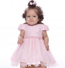 Imagem - VESTIDO BEB CATTAI BORDADO COM SAIA DE TULE