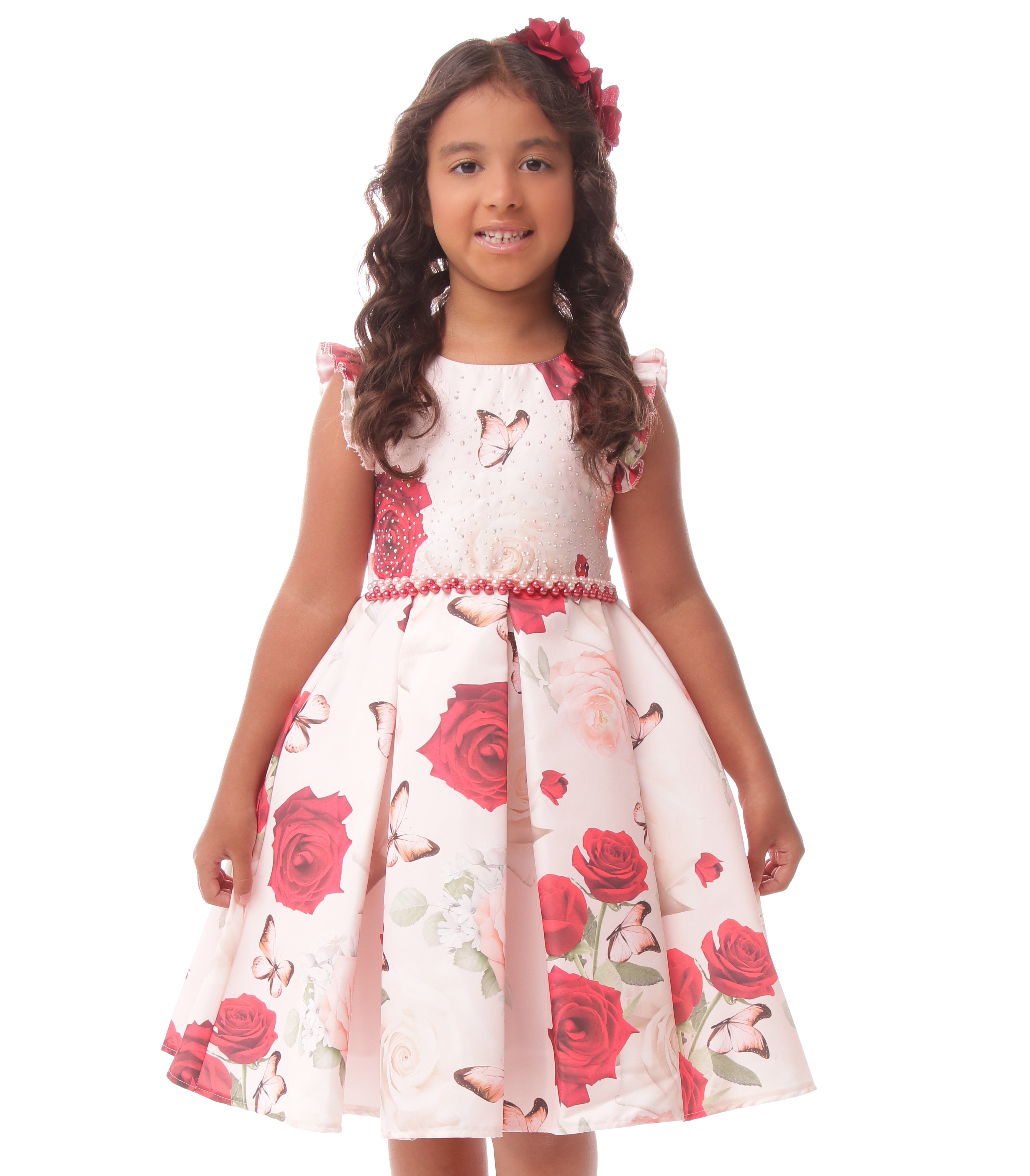 Imagem - VESTIDO CATTAI TEEN FLORAL VERMELHO