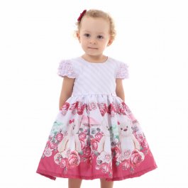 Imagem - Vestido Infantil Cattai com Barrado de Ursos