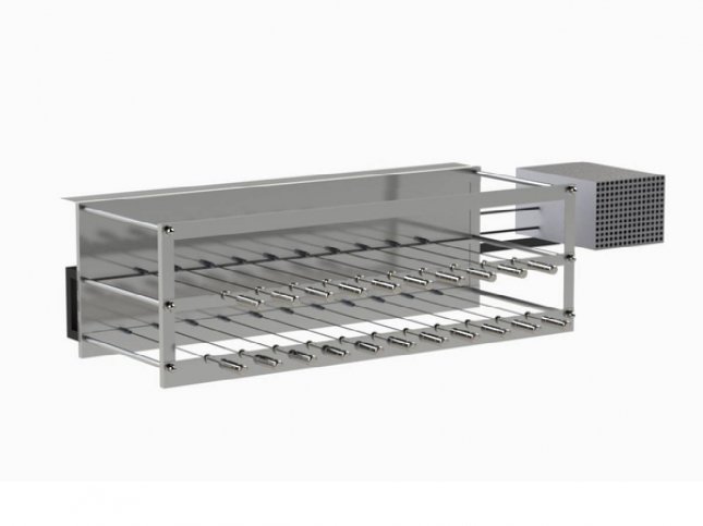 Churrasqueira inox comercial 23 espetos rotativos