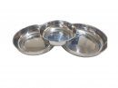 Conjunto Saladeiras Ovais em Ao Inox 3 Unidades