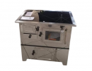 Fogo a lenha Hansen em inox chapa vitrocermica 79x49 com gabinete TFH-002 2