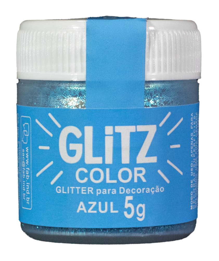 Glitter para decoração azul 5g glitz color Fab!