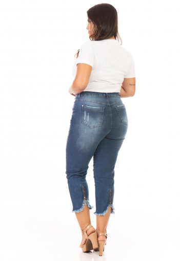 calça jeans feminina com ziper na barra