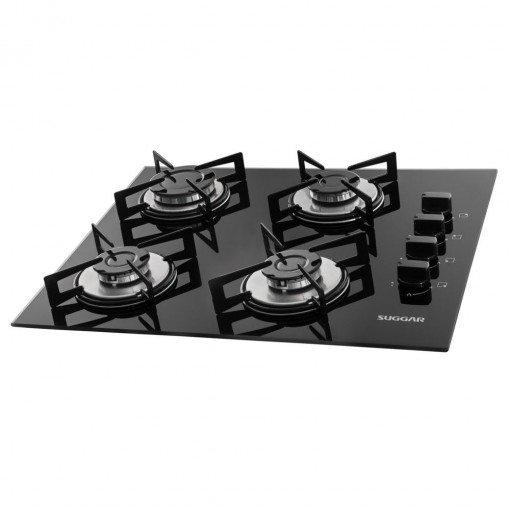 Imagem - Cooktop Suggar 4 Bocas Vidro Chama Rápida Bivolt FG4004VP