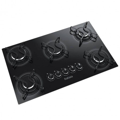 Imagem - Cooktop Itatiaia 5 Bocas Vidro Preto Chama Rápida Bivolt