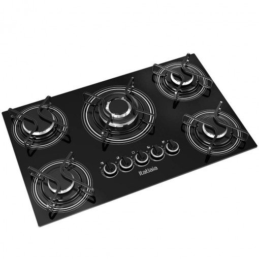 Imagem - Cooktop Itatiaia 5 Bocas Vidro Preto Tripla Chama Bivolt