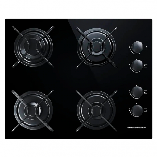 Imagem - Cooktop Brastemp Ative Chama Rápida 4Q Vidro Preto Bivolt