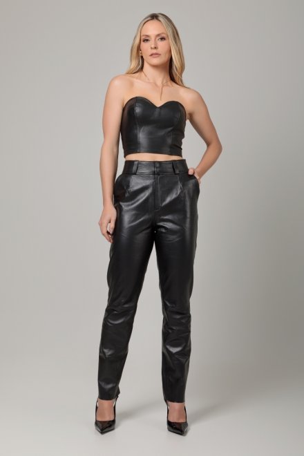 Calça Alfaitaria de couro exclusivo Couros do Valleh 10X sem juros