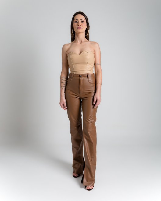 Calça Jeans de couro exclusivo Couros do Valleh 10X sem juros