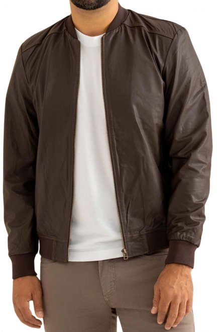 Couro Masculino Jaqueta De Couro Lorenzo Jaqueta Bomber Jaquetas