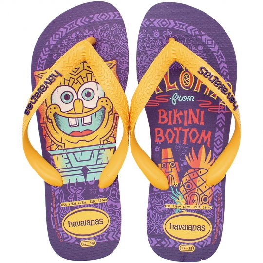 Chinelo Havaianas Bob Esponja Unissex  Laranja