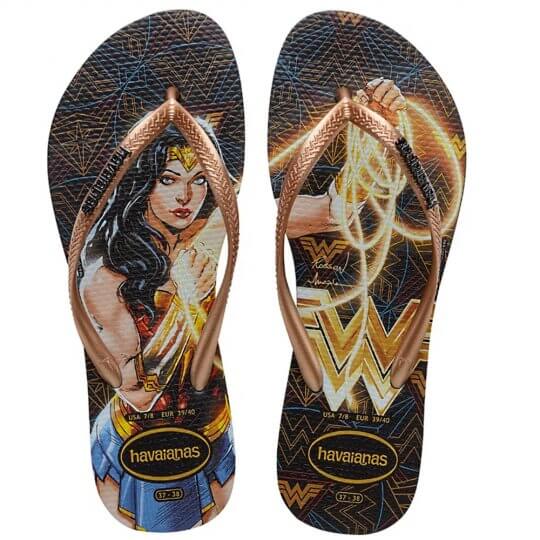 Chinelo Havaianas Heroina Mulher Maravilha Feminino