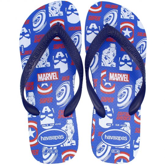 Chinelo Havaianas Top Marvel Masculino  Azul