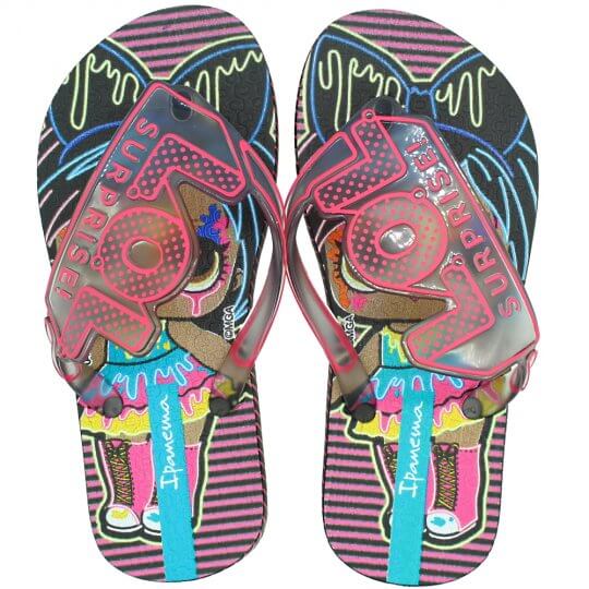 Chinelo Infantil Ipanema Lol Surprise Shine Feminino Preto/Rosa