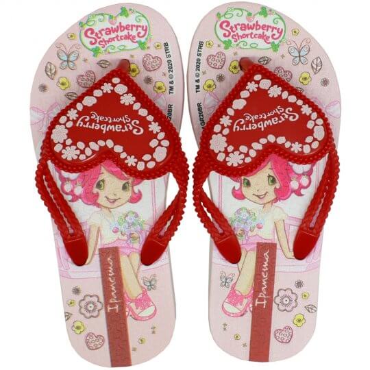 Chinelo Infantil Moranguinho Buble Feminino  Rosa/Vermelho