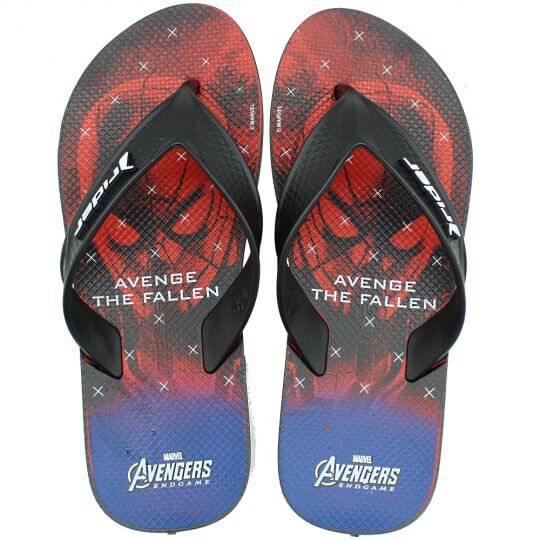 Chinelo Rider Street Marvel Homem Aranha Masculino Preto/Vermelho