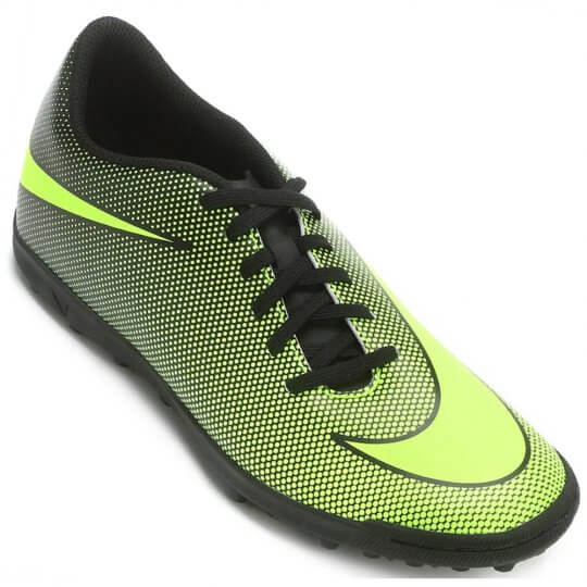 Chuteira Nike Bravata II TF Society Masculina  Verde/Preta