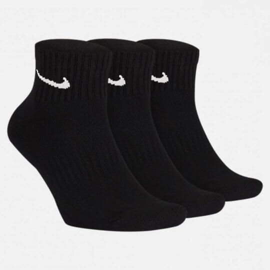 Meia Nike Everyday Cushion Quarter kit 3 Pares Masculina