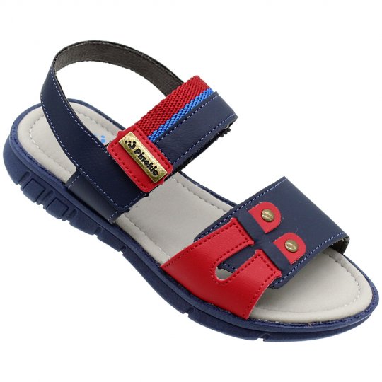 Sandlia Infantil Pinokio Aventura Papete Masculina  Azul/Vermelho