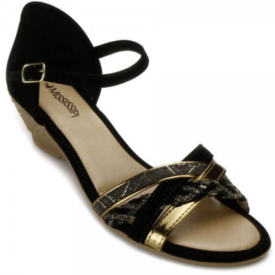 sandália mississipi salto grosso tiras feminina