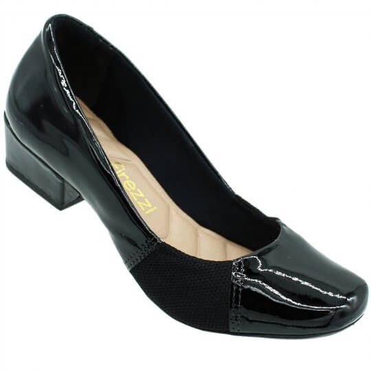 Sapato Firezzi New Indiana Verniz Feminino Preto