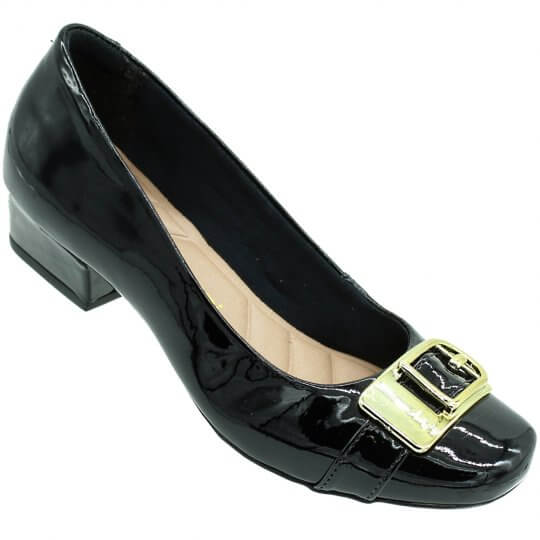 Sapato Firezzi New Indiana Verniz Feminino Preto