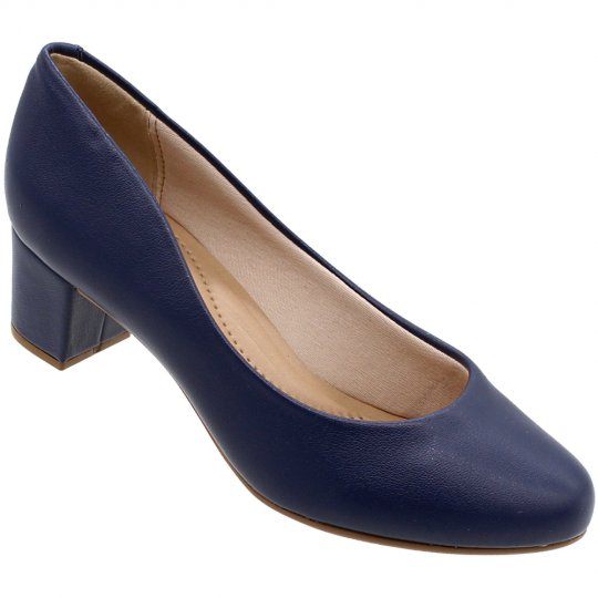 Sapato Scarpin Beira Rio Napa Turim Feminino  Azul Marinho