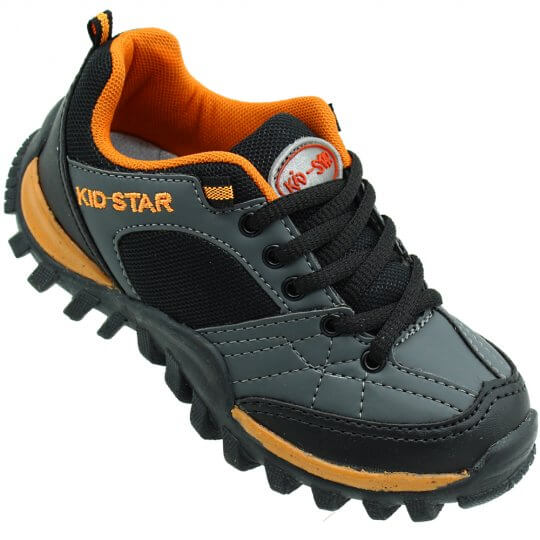 Tnis Infantil Kid Star Adventure Masculino  Preto/Laranja