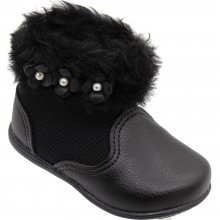 Imagem - Bota Infantil Blackboar Baby Pelinho Grugui Aplique Menina Preta