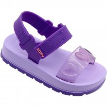 Imagem - Sandlia Baby Zaxynina Moderninha Love Glitter Slide Feminina Roxo