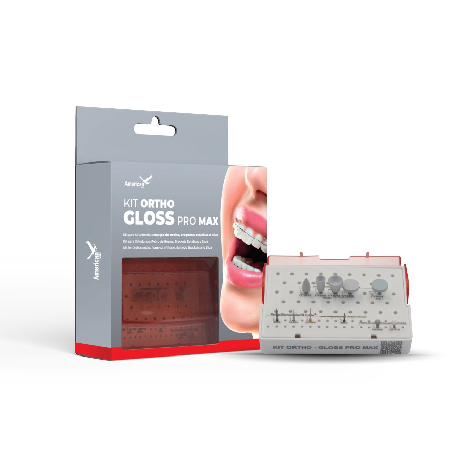 KIT ORTHO GLOSS PRO MAX ORTODONTIA AMERICAN BURRS