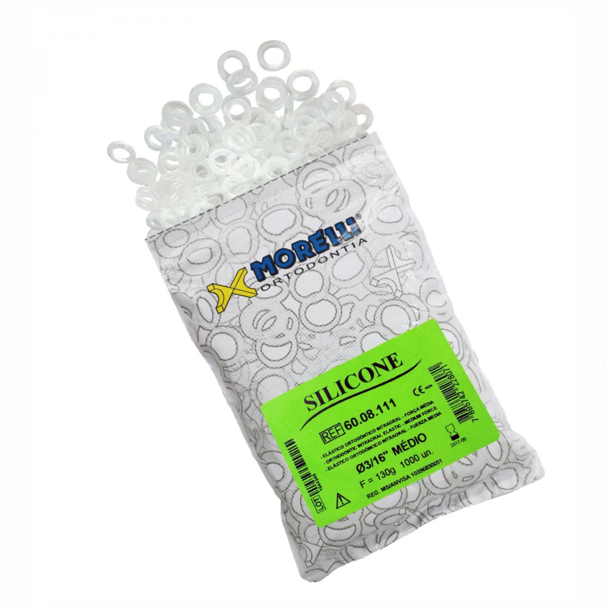 ELÁSTICO 1/4 MÉDIO DE SILICONE MORELLI 60.08.112 (C/ 1000UN)