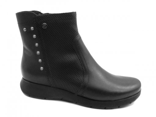 Bota Feminina Bottero de Couro Cano Curto Preto 361501 Dtalhe